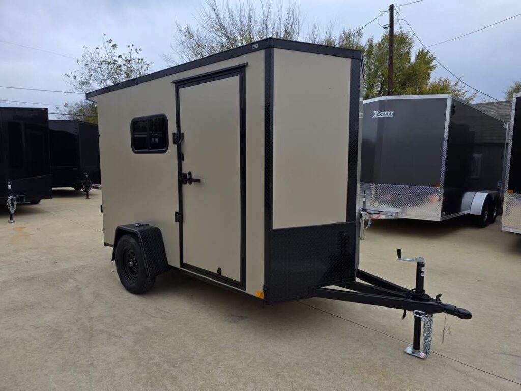 2026 5x10 SA V-Nose Enclosed Cargo Trailer - Tan