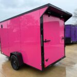 2026 6x12 SA V-Nose Enclosed Cargo Trailer Slant - Pink