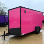 2026 6x12 SA V-Nose Enclosed Cargo Trailer Slant - Pink