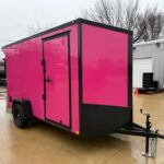 2026 6x12 SA V-Nose Enclosed Cargo Trailer Slant - Pink