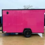 2026 6x12 SA V-Nose Enclosed Cargo Trailer Slant - Pink
