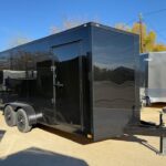 2026 7x16 V-Nose Enclosed Cargo Trailer - Black