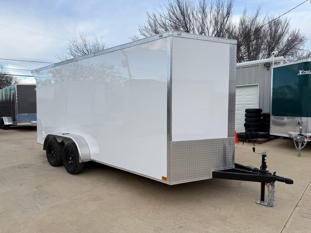 2026 7x16 V-Nose Enclosed Cargo Trailer - White