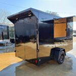 2026 6x12 SA V-Nose Vending Enclosed Trailer - Black