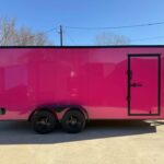 2026 7x18 V-Nose Enclosed Cargo Trailer - Pink