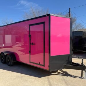 2026 7x18 V-Nose Enclosed Cargo Trailer - Pink