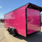 2026 7x18 V-Nose Enclosed Cargo Trailer - Pink
