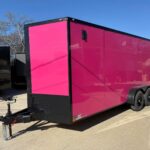 2026 7x18 V-Nose Enclosed Cargo Trailer - Pink