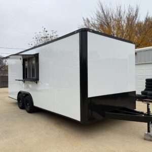 2026 8.5x20 TA3 Flat Nose Vending Trailer - White